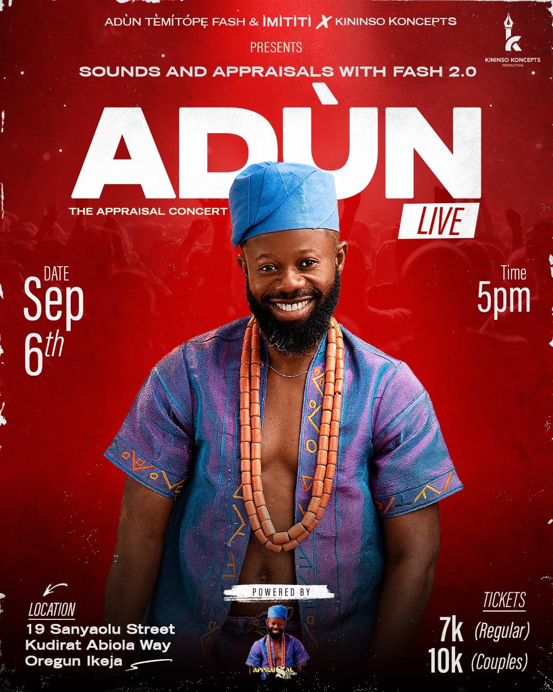 ADÙN LIVE (The Appraisal Concert 2.0)'s poster